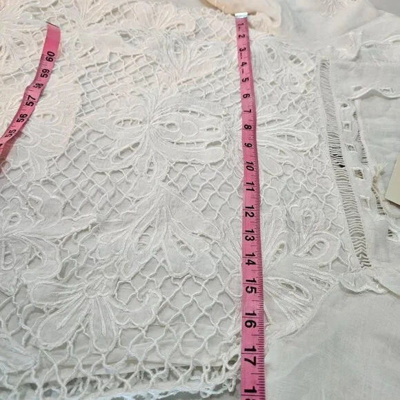 NWT Sundance ALTAI Blouse Small White Eyelet Lace Embroidered Boho Feminine SS - Picture 12 of 13